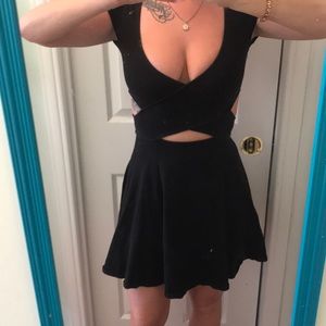 Sexy cut out black dress